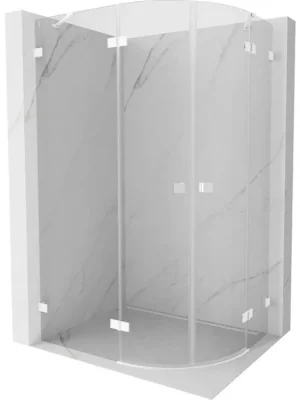 Značkový MEXEN/S - Lunar sprchový kout čtvrtkruh křídlový levá 90 x 70, transparent, bílá 833-090L-070P-20-00