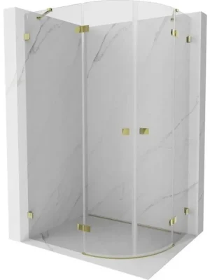 Značkový MEXEN/S - Lunar sprchový kout čtvrtkruh křídlový levá 100 x 80, transparent, zlato 833-100L-080P-50-00